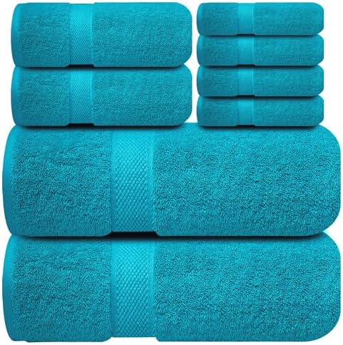 Infinitee Xclusives 100% Cotton Bath Towel Set – 8 Piece Bathroom Towel Set by InfiniteeXclusives