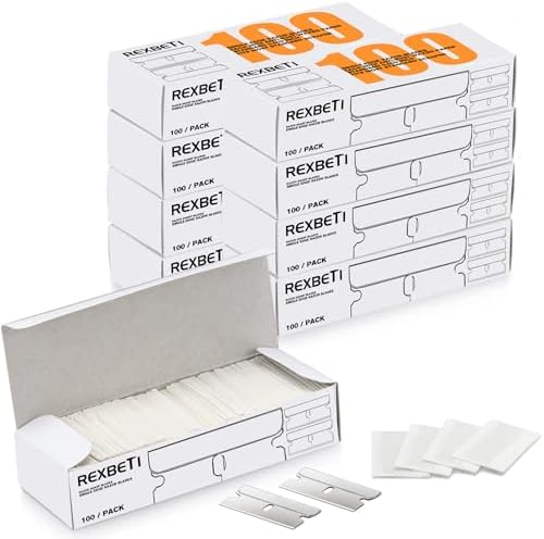 REXBETI 800 Pack Single Edge Razor Blades, Industrial Scraper Razor Blades by REXBETI