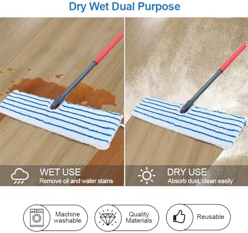 2 Pack Microfiber Mop Replacement Heads Compatible - Image 5
