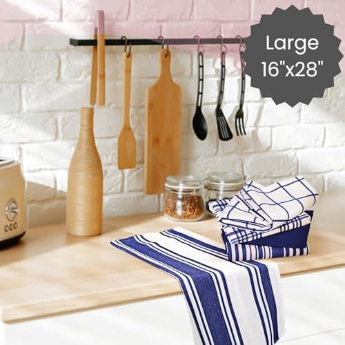 Cotton Clinic Assorted Kitchen Towels 5 Pack – Soft Absorbent Quick Drying - Image 4