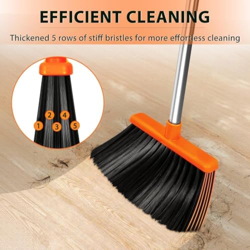 YZO Broom with Dustpan Combo Set, 56.1-Inch Long Handle Standing Design - Image 4