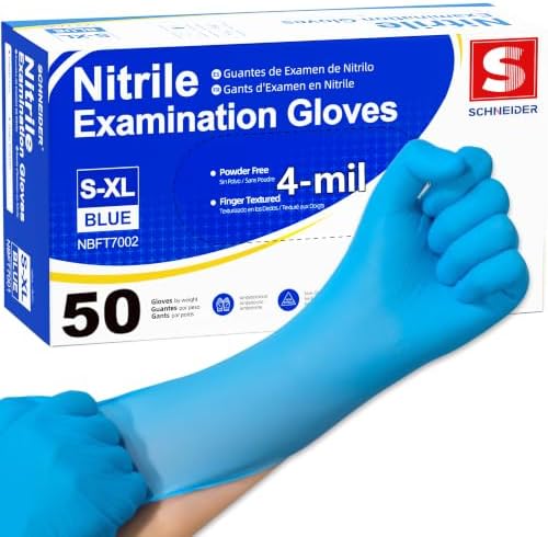 Schneider Nitrile Gloves, Gloves Disposable Latex Free, Powder Free by Schneider