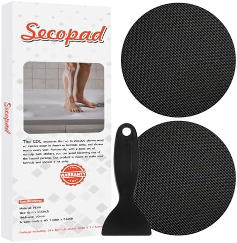 Secopad 24PCS Round Non Slip Bathtub Stickers by Secopad
