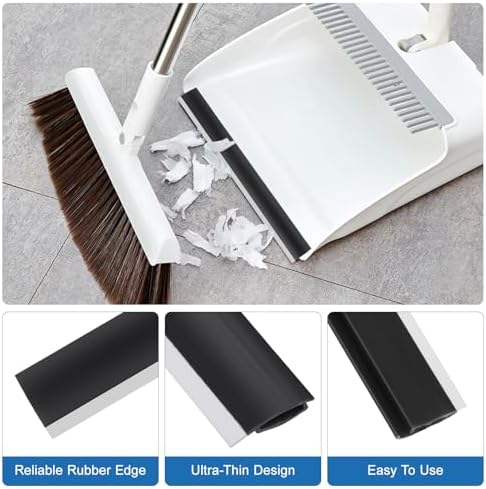 Zerodeko Dustpan Rubber Lip Replacement 4 pcs Dustpan Replacement Edge Strips - Image 4
