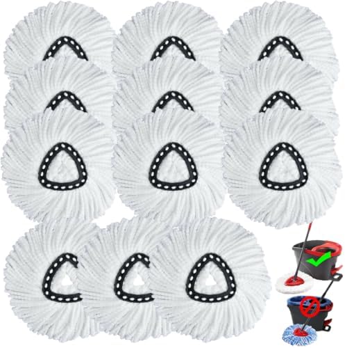 12PCS Mop Head Replacements, Machine Washable, Efficient Pet Hair Removal by High-PQ