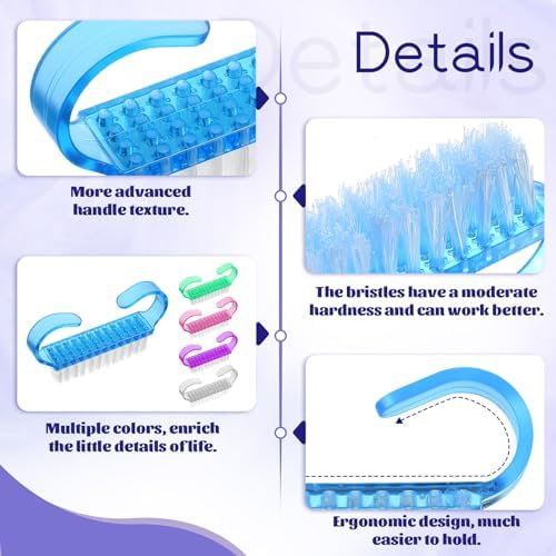 420 Pcs Handle Grip Nail Brush Bulk, 5 Colors Nail Scrub Brush - Image 3