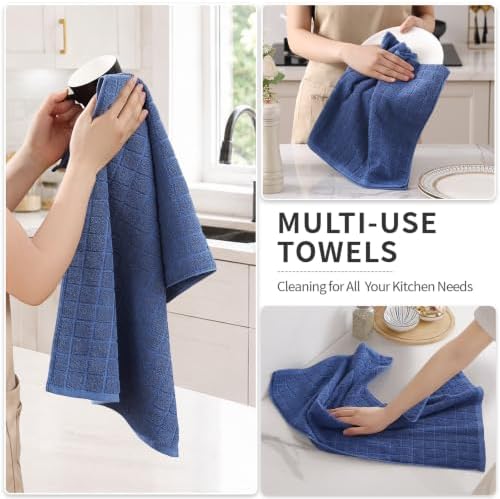 Kitinjoy Premium Cotton Check Kitchen Towels 8 Pack - Image 4