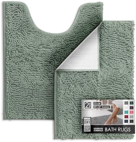 Hearth & Harbor Bathroom Rugs, Chenille Bath Mat by HearthHarbor
