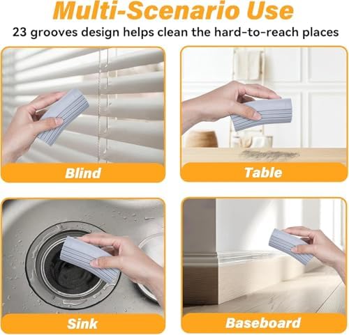 8-Pack Damp Clean Duster Sponge, Magic Sponge Eraser Baseboard Cleaner Tool - Image 5