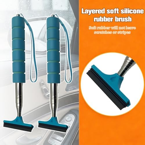 2PCS Car Side Mirror Squeegee, Retractable Vehicle Rear View Mirror Cleaning - Image 5