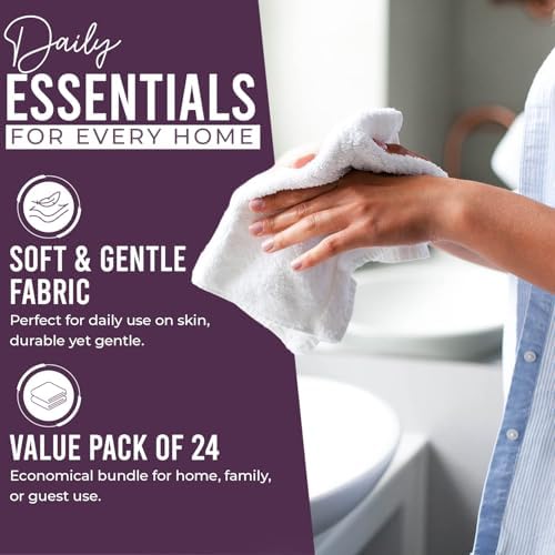 DAN RIVER 24 Pack Cotton Wash Cloths Set - Image 3