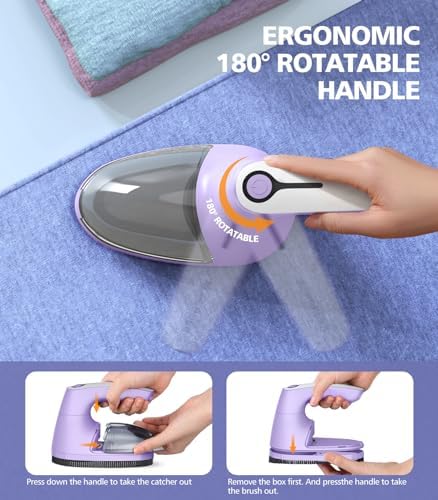 POPCHOSE Fabric Lint Shaver, 6-Leaf Blades & 2 Speed, Rechargeable - Image 7