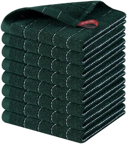 Homaxy 100% Cotton Terry Kitchen Dish Cloths, 8 Pack by Homaxy