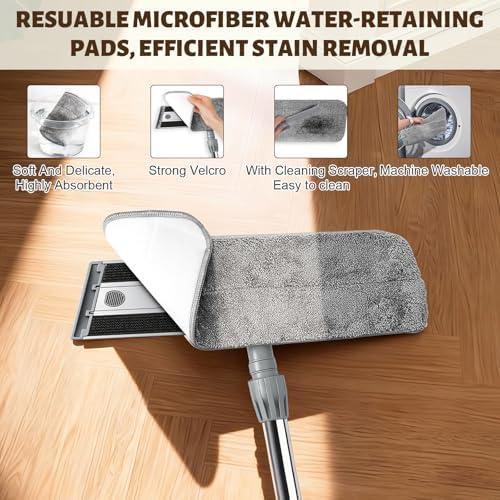 Microfiber Mop, 360° Rotating Flat Floor Cleaner 4 Pads - Image 7
