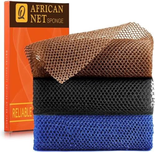 3 Pieces African Bath Sponge African Net Long Net Bath Sponge Exfoliating by BuyNow