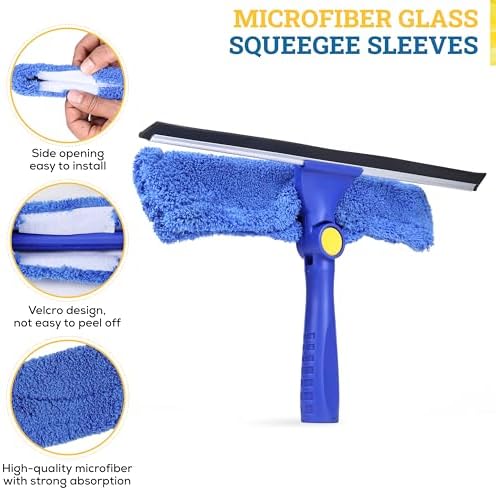 KLEEN HANDLER 12” Replacement Window Cleaning Microfiber Squeegee Sleeves - Image 3