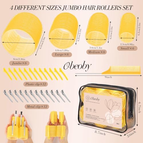 obeoby 4 Sizes Hair Rollers Curlers Set - Image 2