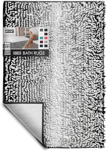 Hearth & Harbor Bathroom Rugs, Chenille Bath Mat by HearthHarbor