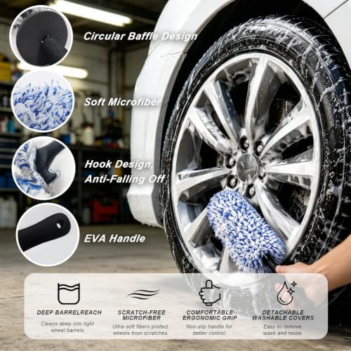 5PCS Wheel Brush Set – Microfiber Wheel Cleaner Brush - Image 4