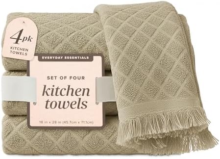 Kitchen Towels, Sage Taupe Diamond Pattern Drying Towels 18 x 28 Super - Image 7