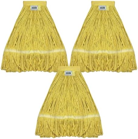 KLHB‑YF 21 Oz Heavy‑Duty Yellow Cotton Mop Head Replacement, Fade‑Resistant by KLHB-YF
