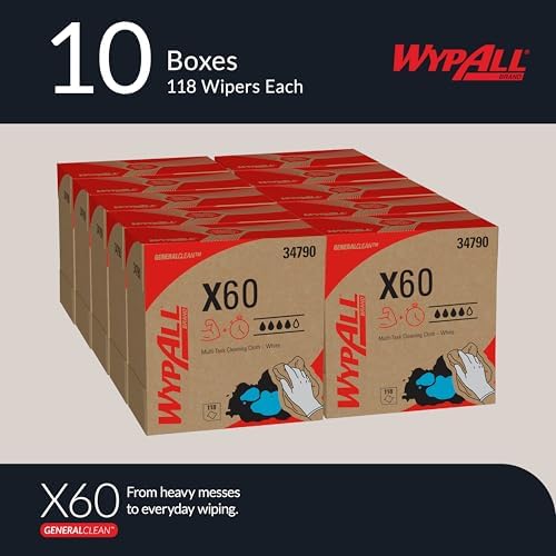 WypAll GeneralClean X60 Multi-Task Cleaning Cloths, 10 x 118 Towels - Image 2
