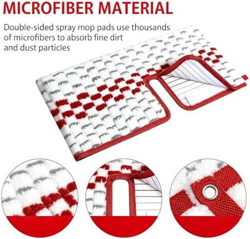 4packs Reusable Microfiber Spray Mop Pads Compatible - Image 3