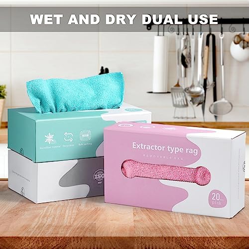 Luiruey Microfiber Cleaning Cloth Rags in A Box -7.9" x 7.9" Reusable - Image 4