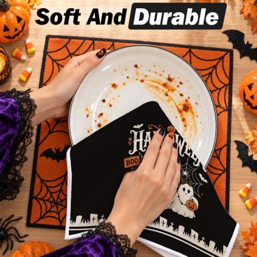 Ghost Pumpkin Halloween Kitchen Towels Set of 2 - Image 7