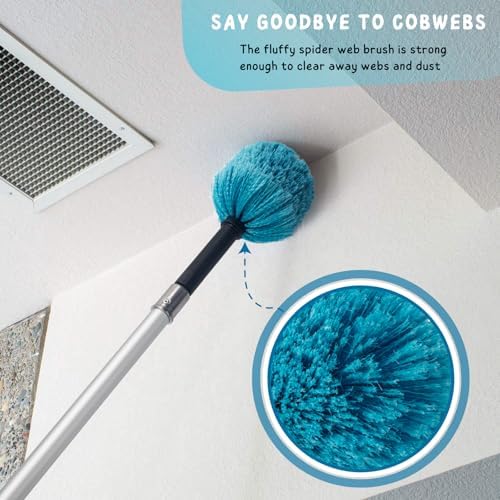 Cobweb Duster with 5-12 Ft Extension Pole, Spider Web Cleaning Brush - Image 3