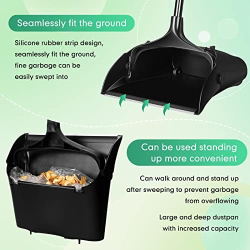 Weewooday 8 Pieces Commercial Lobby Dustpan Plastic Upright Dust Pan - Image 4