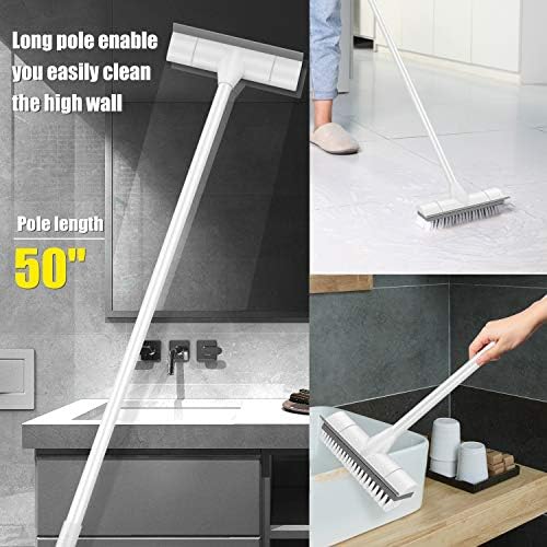 BOOMJOY Floor Scrub Brush with Long Handle, 2 in 1 Scrape and Brush, Stiff - Image 6