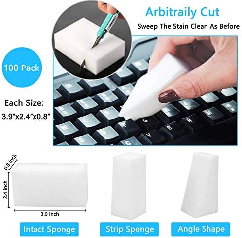 Magic Sponge Eraser, 100 Pack Melamine Foam Bulk Sponge Sheets - Image 4