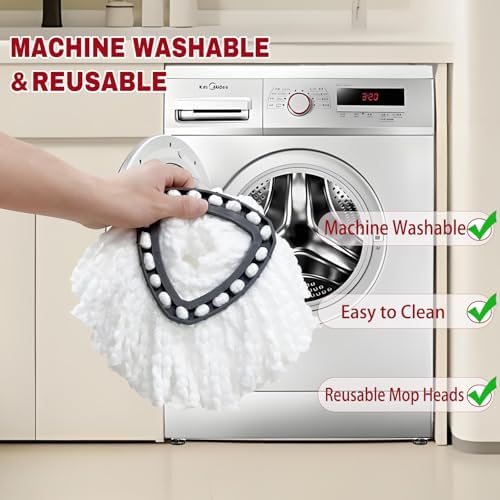4Pcs Mop Head Replacement Set for EasyWring Spin Mop Refills 1-Tank System - Image 5