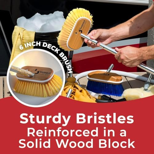 Shurhold 6" Polystyrene Medium Bristle Deck Brush - Image 5
