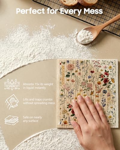 5 Pack Reusable Swedish Dishcloths, Wild Flower - Image 3