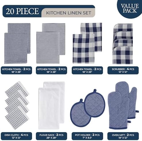 LANE LINEN Flour Sack Towels & Kitchen Towel Set 20 Pc - Image 2