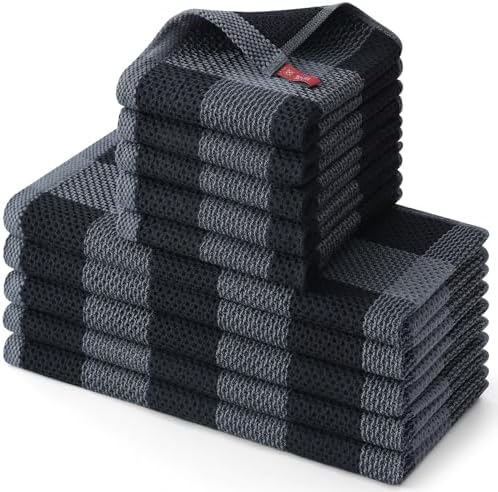 Homaxy 100% Cotton Kitchen Towels and Dishcloths Set of 10 by Homaxy