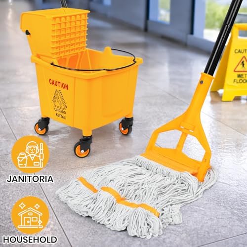6PK Heavy Duty Commercial Mop Head Replacement- Loop End Cotton Blend String - Image 5