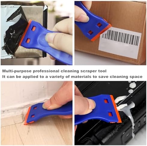 4 PCS Plastic Razor Blade Scraper and 120 PCS Plastic Razor Blades, Cleaning - Image 6
