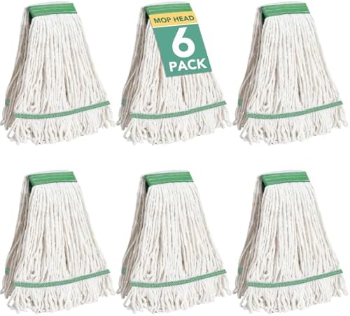 6 Pack Commercial Mop Head Replacement – Heavy Duty Mop Head by Unknown