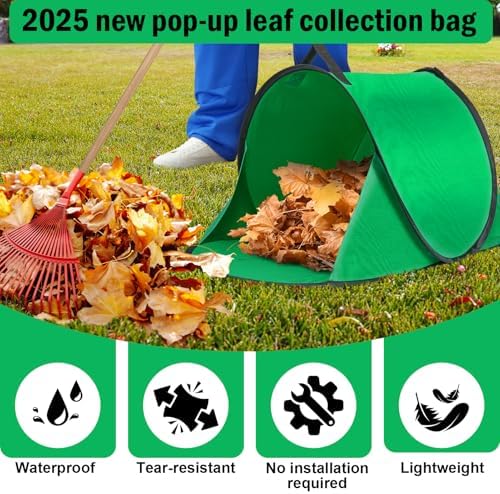 2026 New 60 Gallon Pop-Up Foldable Leaf Collector, Portable LeafBag, 600D - Image 4