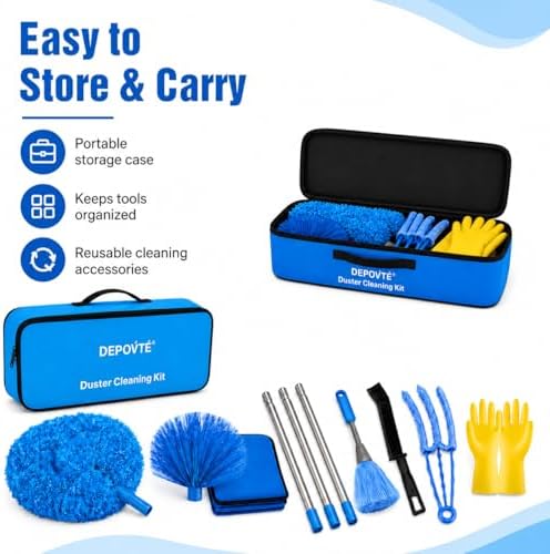 Ceiling Fan Cleaner Duster Kit 72 Inch Ceiling Fan Duster Extension Pole - Image 5