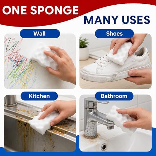 3X Density Magic Sponge Eraser, 20 Pack Cleaning Sponge - Image 7