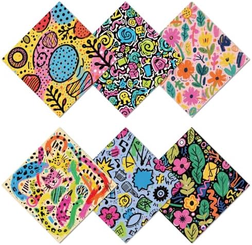 CREATCABIN 6 Pcs Graffiti Glasses Cleaning Cloth Microfiber Cloth Soft by CREATCABIN