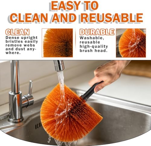 Buyplus 26FT Reach Cobweb Duster, Outdoor Spider Web Cleaner Brush - Image 5