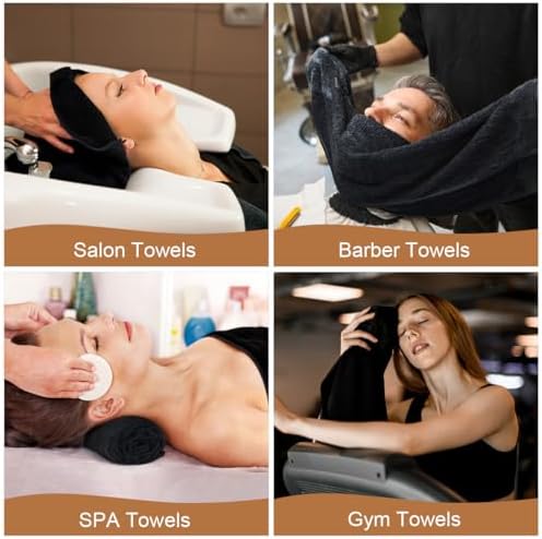 Orighty Salon Towels Bulk, 120 Pack Black Microfiber Hair Towel, 16 x 29 in - Image 6