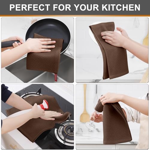 Kitinjoy 100% Cotton Waffle 4-Pack Kitchen Towels - Image 4