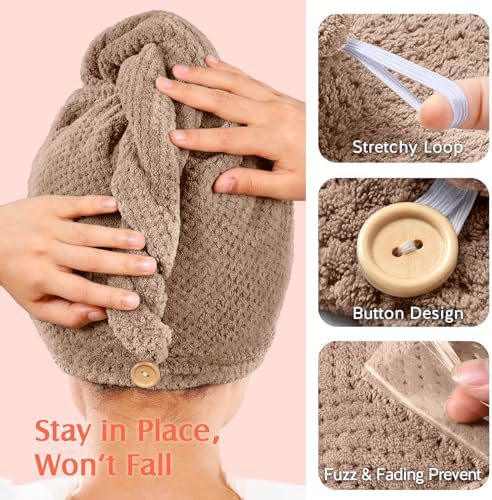 YFONG 2 Pack Large Microfiber Hair Towel Wrap - Image 5