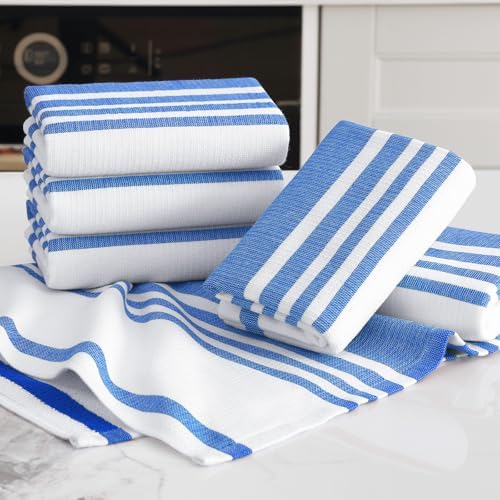 Homaxy Premium Cotton Stripe Kitchen Towels 6 Pack - Image 5